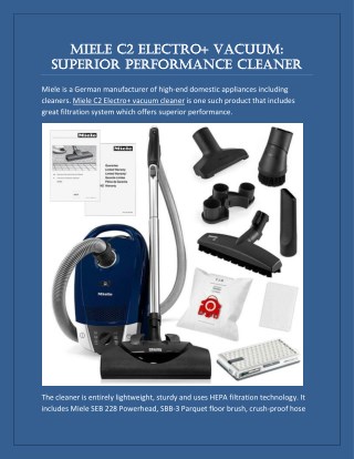 Miele C2 Electro vacuum– Superior performance cleaner