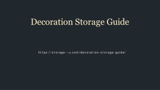 Decoration Storage Guide