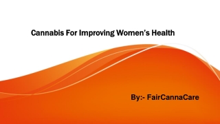 Cannabis For Improving Women’s Health