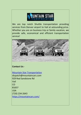 Top Shuttle Service from Denver Airport to Vail