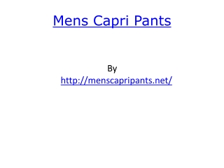 Mens Capri Pants