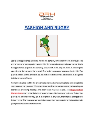 Fashion and Rugby!