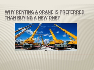 Why Renting a Crane is Preferred than Buying a New One?