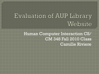 Evaluation of AUP Library Website