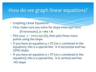 How do we graph linear equations?