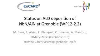 Status on ALD deposition of NbN / AlN at Grenoble (WP12-2.2)