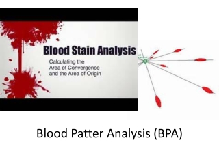 Blood Patter Analysis (BPA)