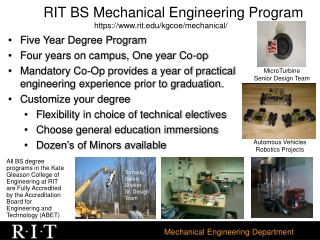 RIT BS Mechanical Engineering Program
