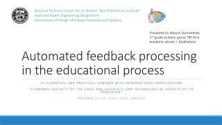 Automated feedback processing in the educational process