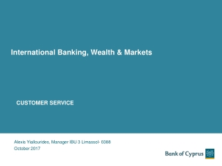 International Banking, Wealth &amp; Markets