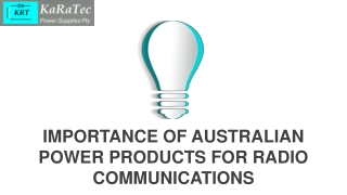 Importance of Australian Power Products for Radio Communications