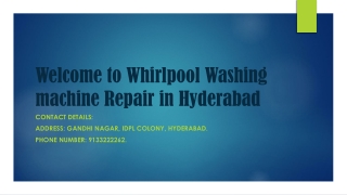 Whirlpool washing machine repair in Hyderabad