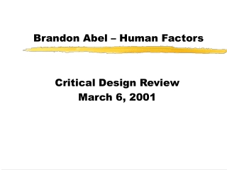 Brandon Abel – Human Factors