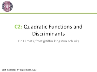 C2: Quadratic Functions and Discriminants