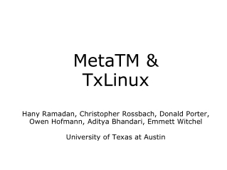 MetaTM &amp; TxLinux