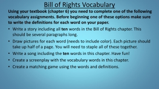 Bill of Rights Vocabulary