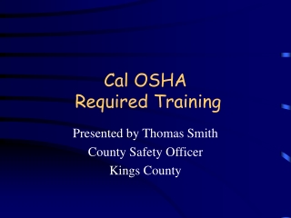 Cal OSHA Required Training