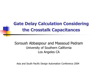 Gate Delay Calculation Considering the Crosstalk Capacitances