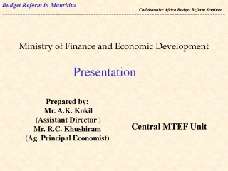 Ministry of Finance and Economic Development