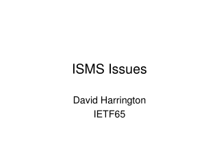 ISMS Issues