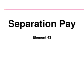 Separation Pay Element 43