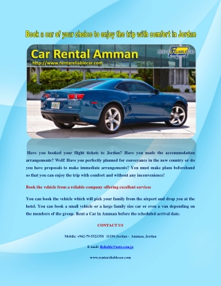 Rent a Car in Amman