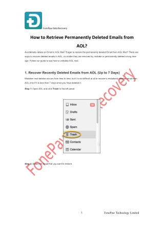 How to Retrieve Permanently Deleted Emails from AOL?