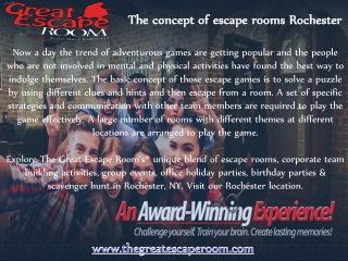 The concept of escape rooms Rochester
