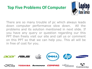 Top five problems of computer - Laptop Home Service