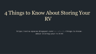 4 things that you need to know about RV storage