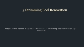 Three Essential Swimming Pool Renovation Tips