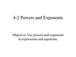 4-2 Powers and Exponents