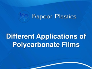 Different Applications of Polycarbonate Films