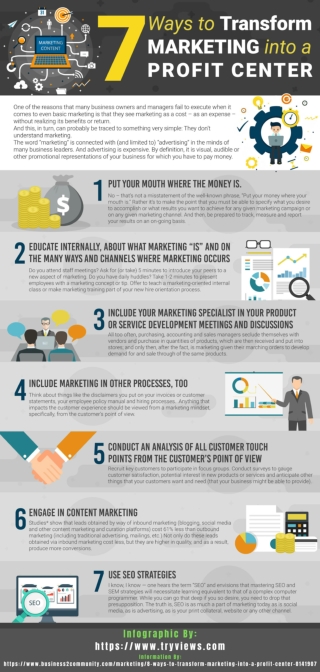 7 Ways to Transform Marketing into a Profit Center Infographic