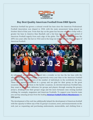 American Football Uniforms Manufacturers, Exporters USA