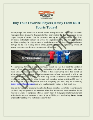 Soccer Jersey Manufacturers, Wholesale USA UK