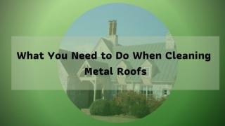 What You Need to Do When Cleaning Metal Roofs