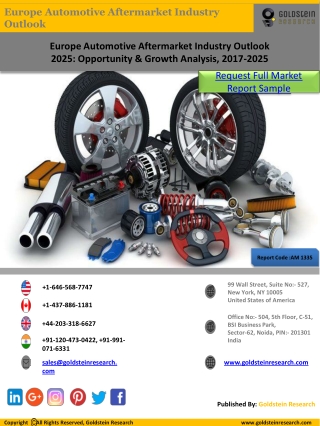 Europe Automotive Aftermarket Research Report Sample by Goldstein Research