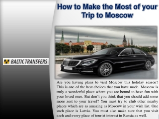 How to Make the Most of your Trip to Moscow