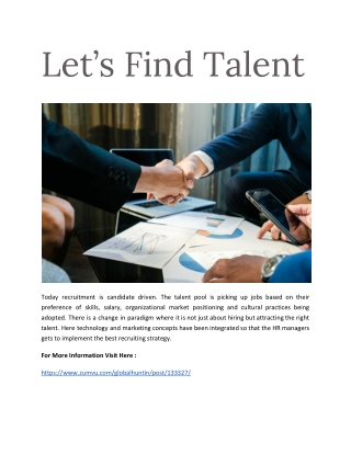 Let’s Find Talent