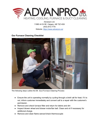 AdvanPro Furnace Cleaning
