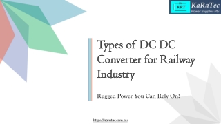 Types of DC DC Converter for Railway Industry