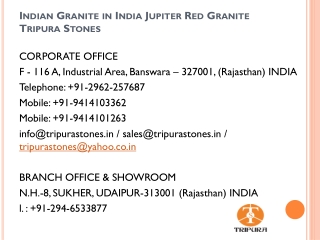 Indian Granite in India Jupiter Red Granite Tripura Stones