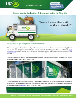 Green Waste Collection & Removal in Perth: Tidy Up