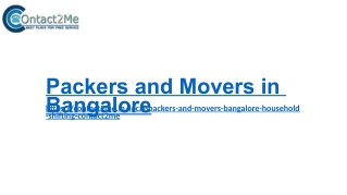 Packers and Movers Bangalore - contact2me.in