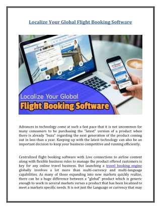 Localize Your Global Flight Booking Software