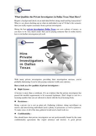 3 Qualities of a Private Investigator - Investigative Resoruces of Texas
