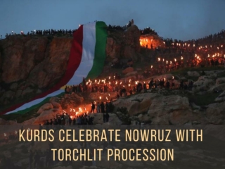 Kurds celebrate Nowruz with torchlit procession