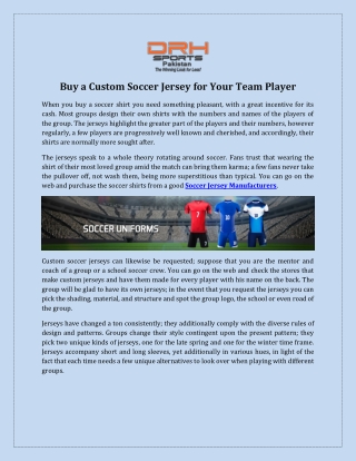 Custom Soccer Jersey Manufacturers, Exporters USA UK