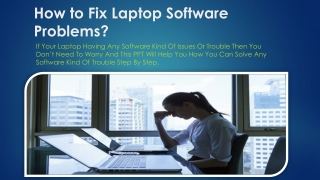 How To Diagnose Software Problems? Fix by this PPT